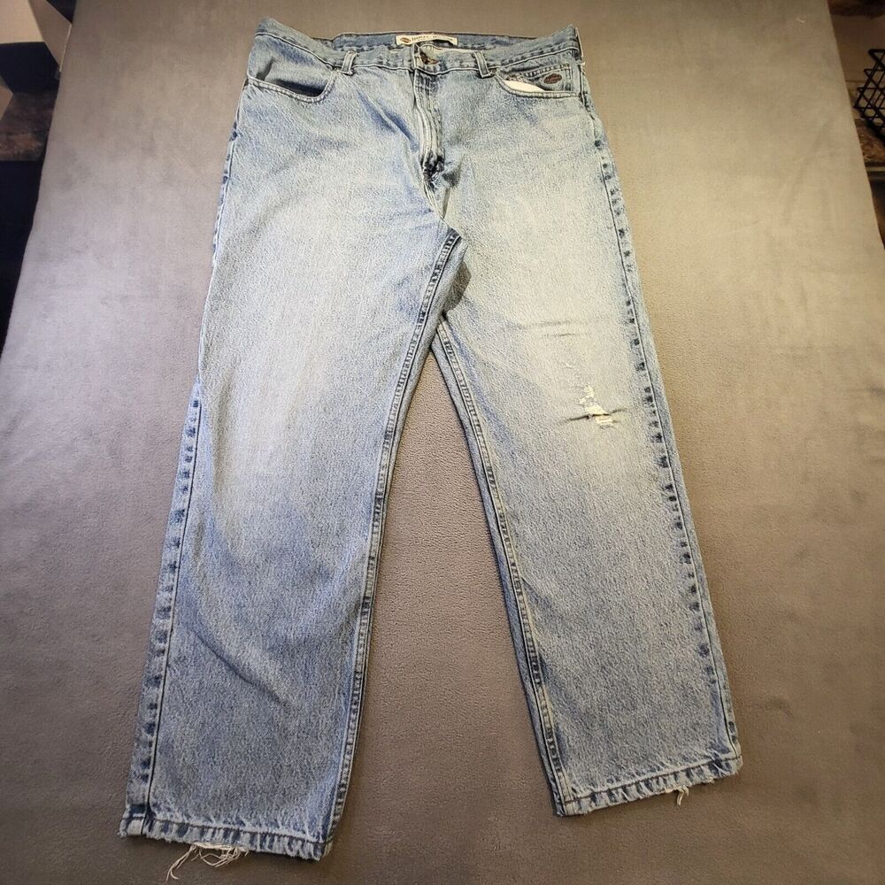 Harley Davidson Jeans Mens 38x29 Straight‎ Leg Relaxed Distressed Denim